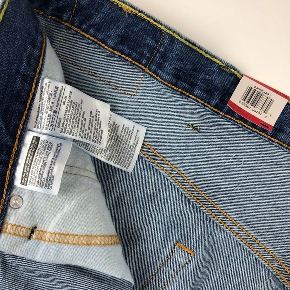 Levis 505 Regular Fit Straight Blue Jeans 48x30 - Picture 5 of 8